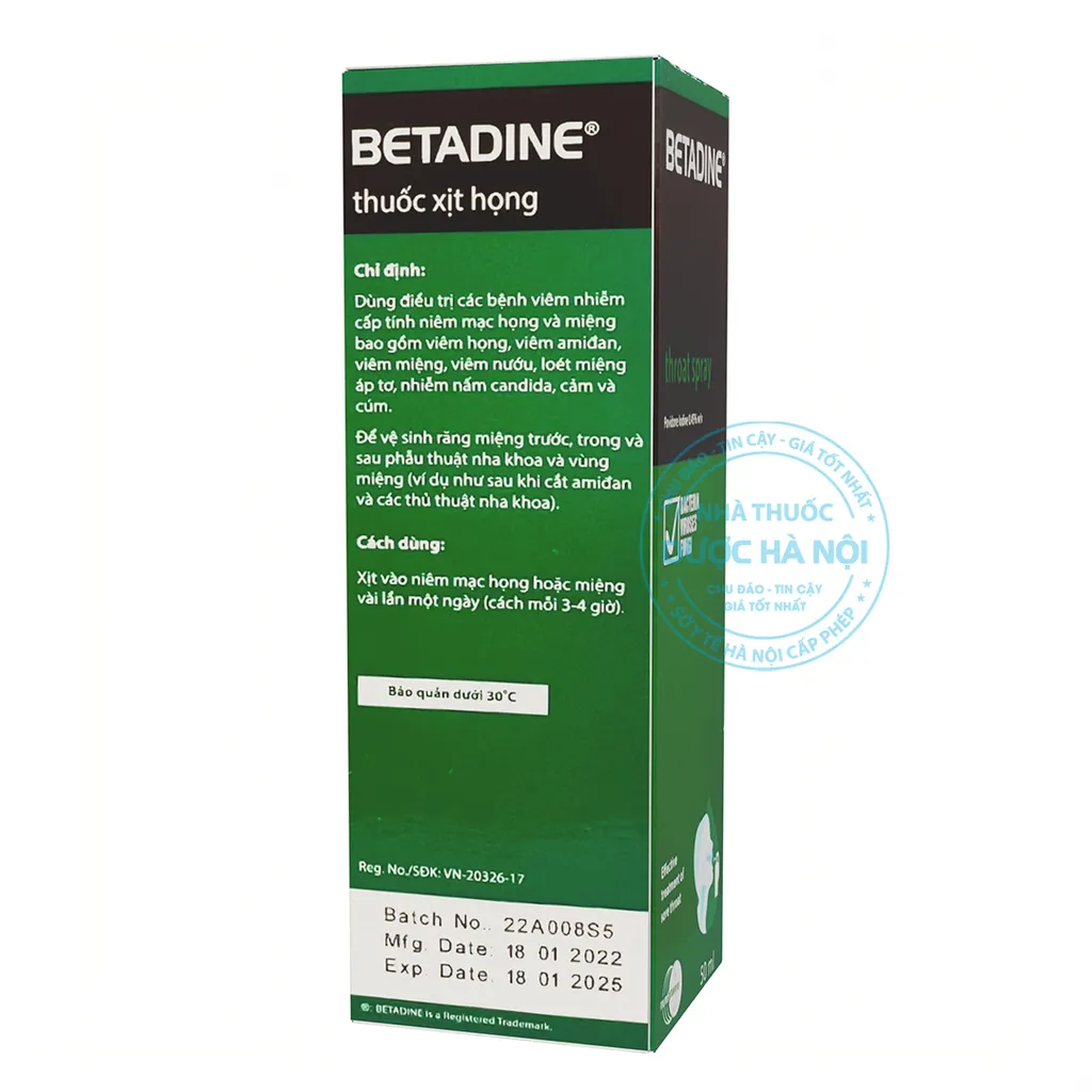 Thuốc xịt họng Betadine