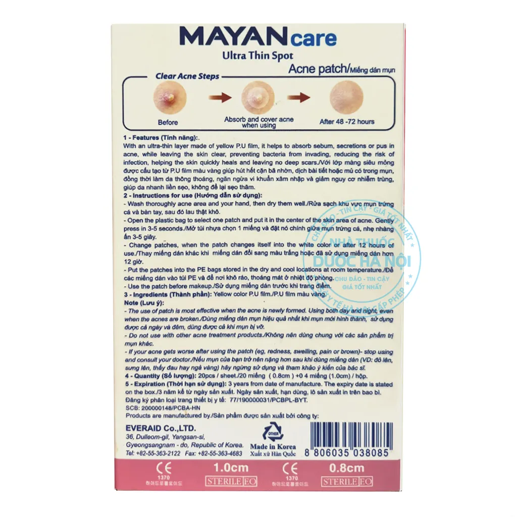 Dán mụn Mayan Care chăm sóc da an toàn và hiệu quả