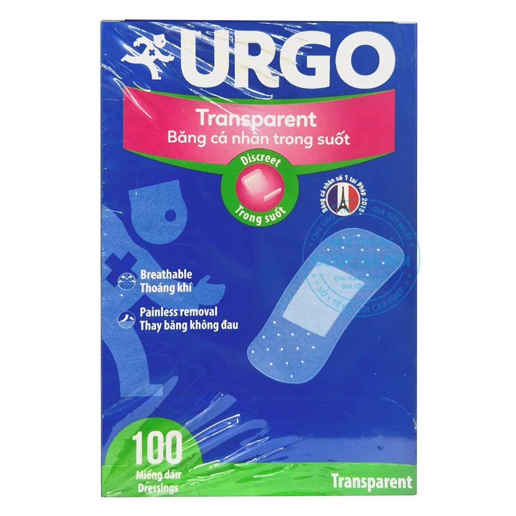 Băng cá nhân trong suốt Urgo Transparent Assorted