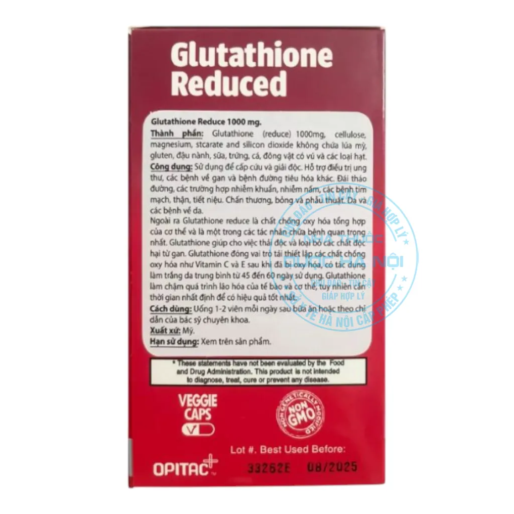 Viên uống Glutathione Reduced 1000mg