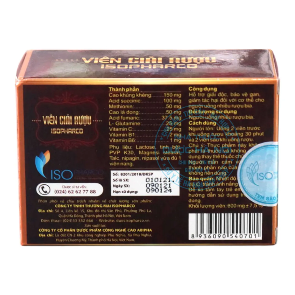 Viên Giải Rượu Isophaco