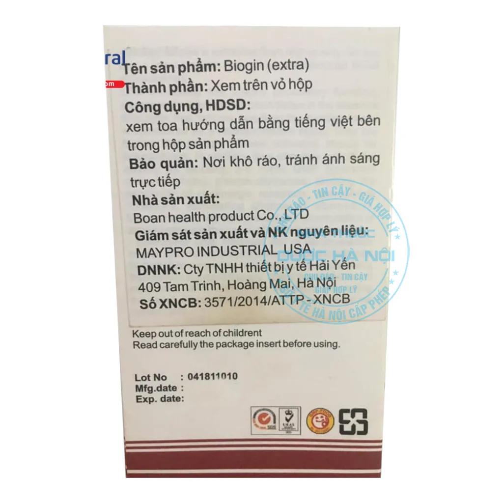 Viên uống Biogin Extra