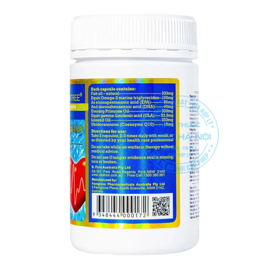 Viên uống Vitatree Mega Omega 3,6,9 Plus Q10