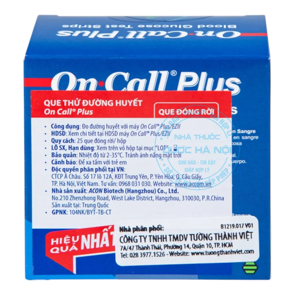 Que thử đường huyết On Call Vivid Acon