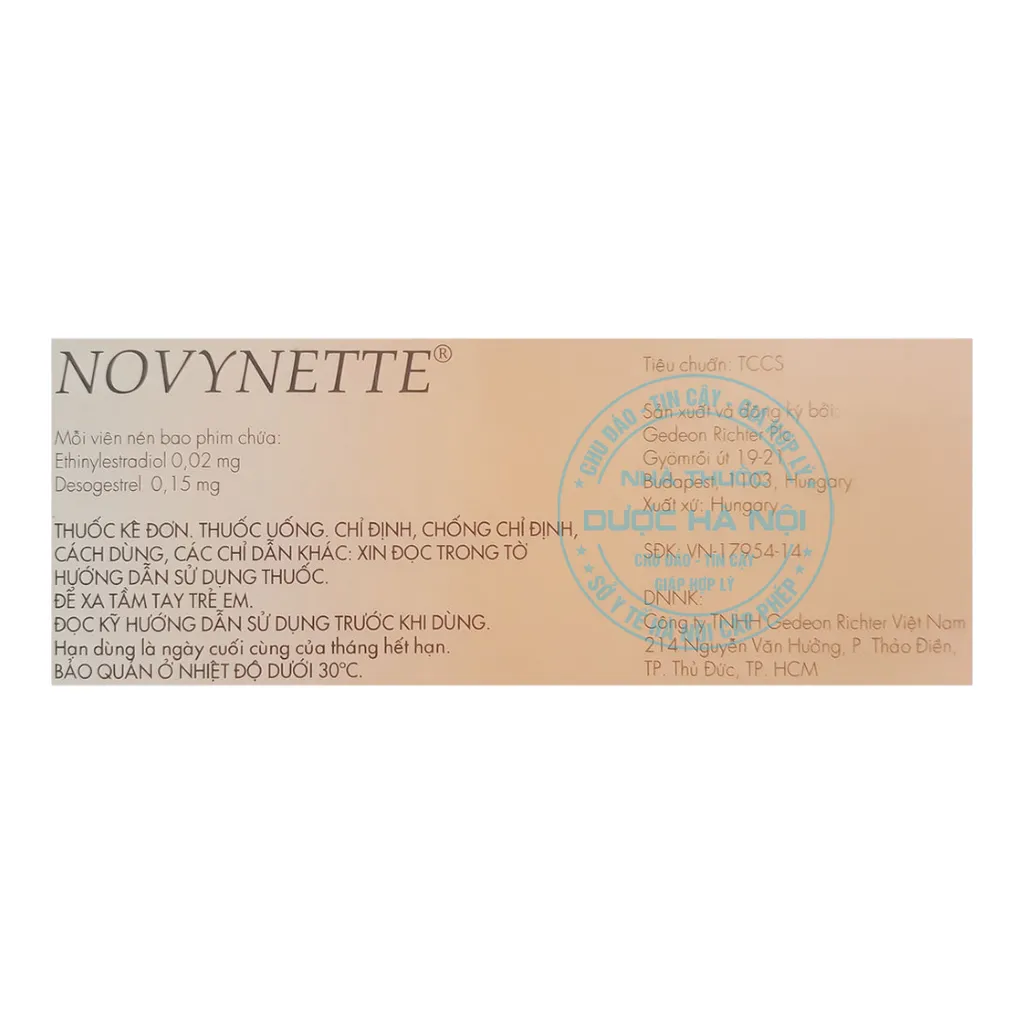 Thuốc tránh thai hàng ngày Novynette (Hộp 21 viên)