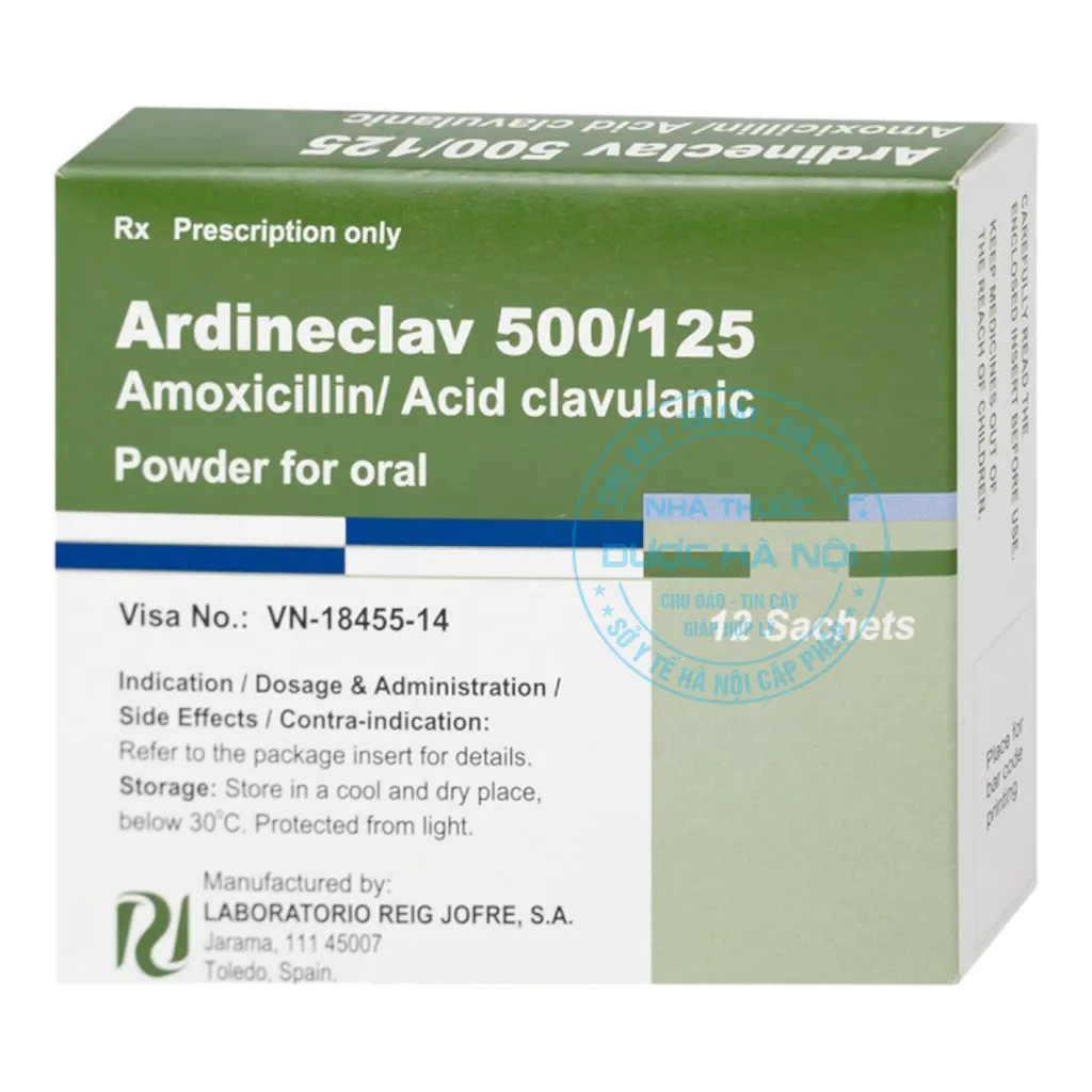 Bột pha hỗn dịch uống Ardineclav 500/125