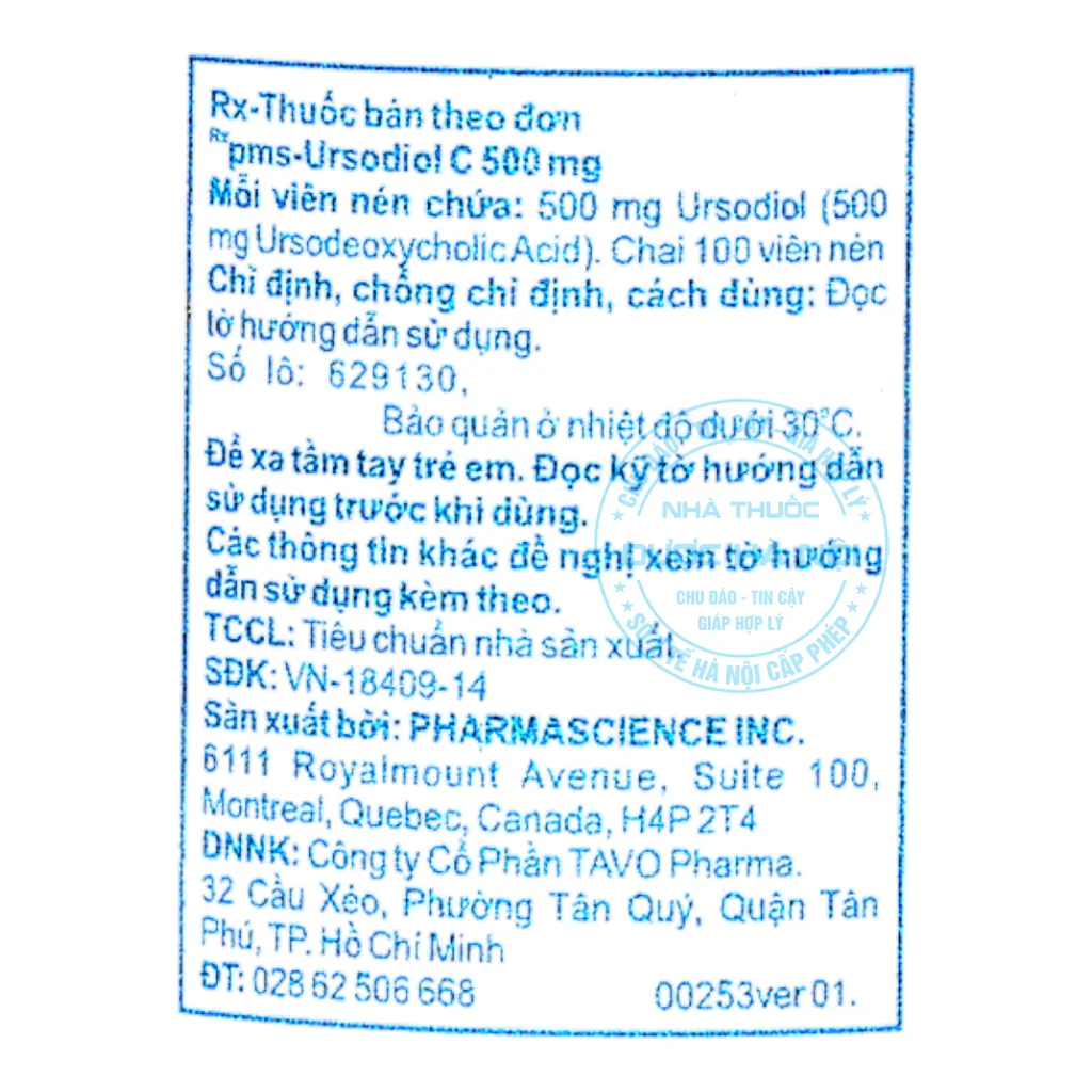 Thuốc Ursodiol C 500mg