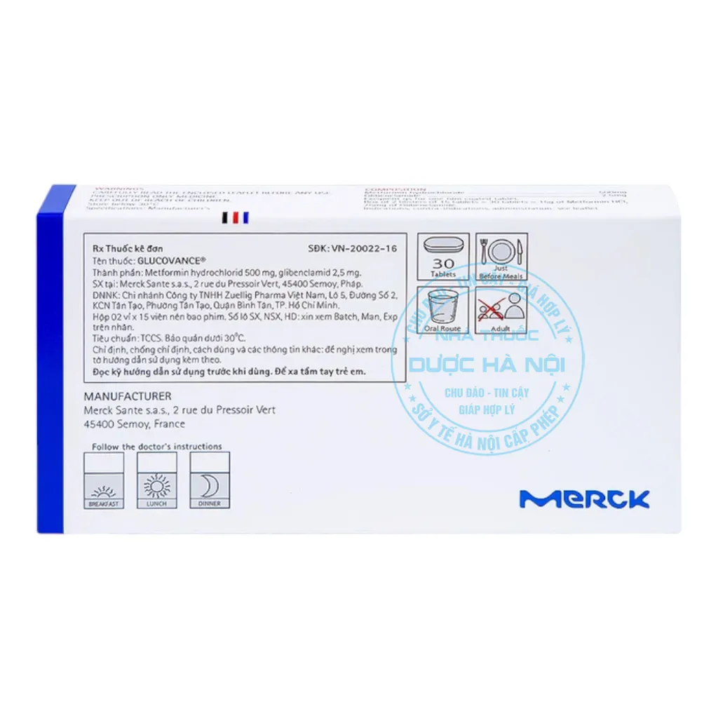 Thuốc Glucovance 500mg/2.5 mg