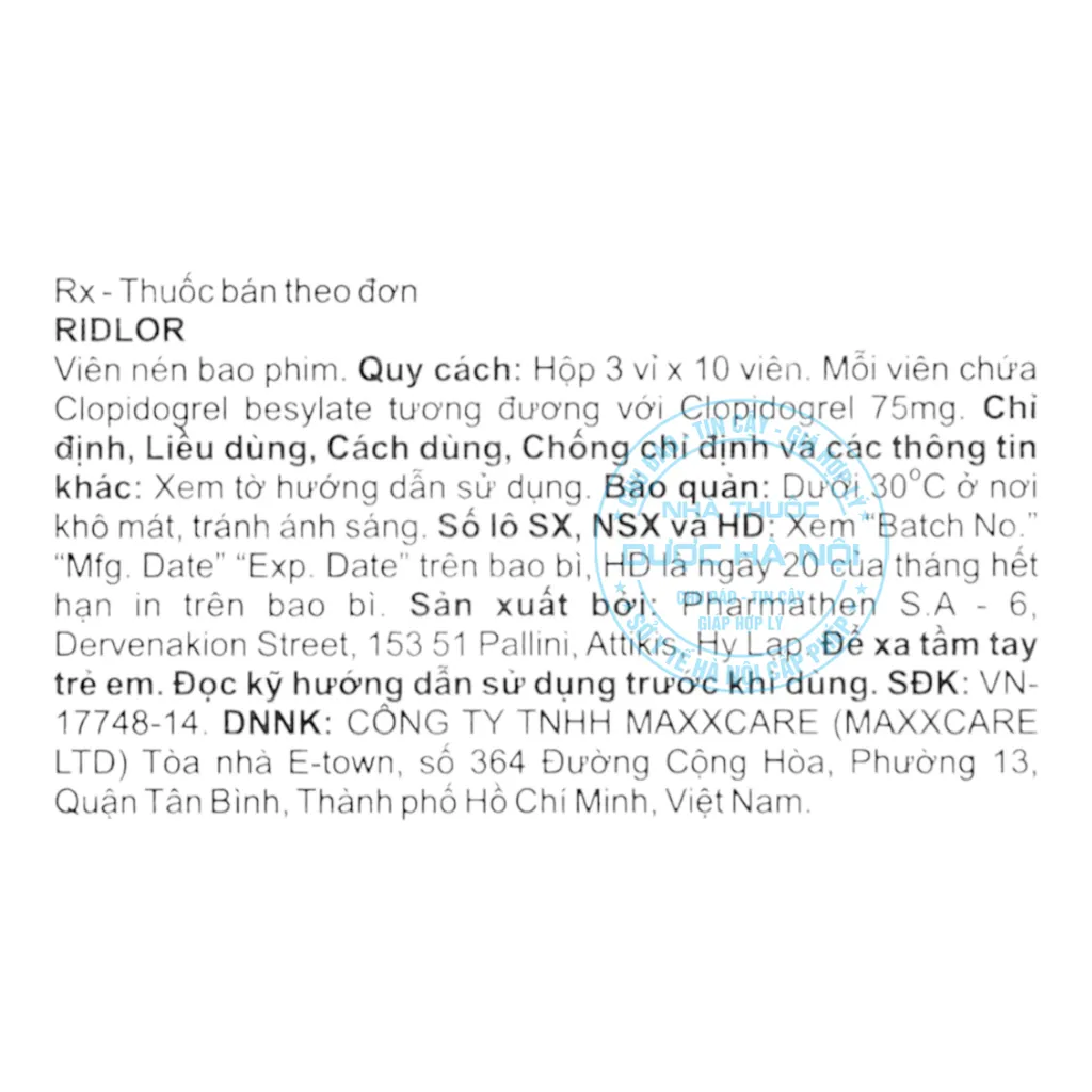Thuốc Ridlor 75mg
