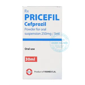 Thuốc hỗn dịch Pricefil Cefprozil Vianex điều trị viêm họng (30ml)