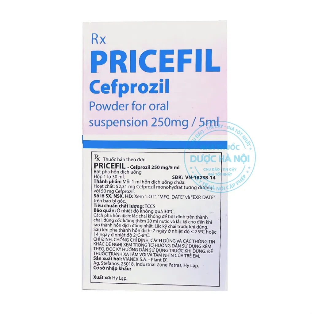 Hỗn dịch Pricefil Cefprozil