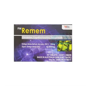 Thuốc Remem Probiotec hỗ trợ tăng cường tuần hoàn não (1 Hộp x60 viên)