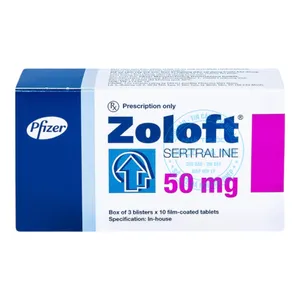 Thuốc Zoloft Sertraline 50mg chỉ định để điều trị các triệu chứng của bệnh trầm cảm