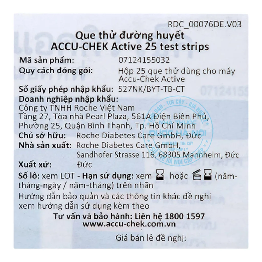 Que thử đường huyết Accu-Chek Active