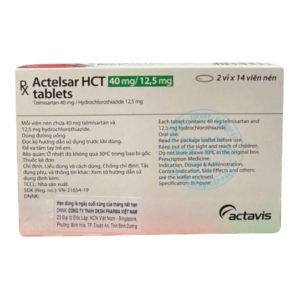 Thuốc Actelsar HCT 40mg/12