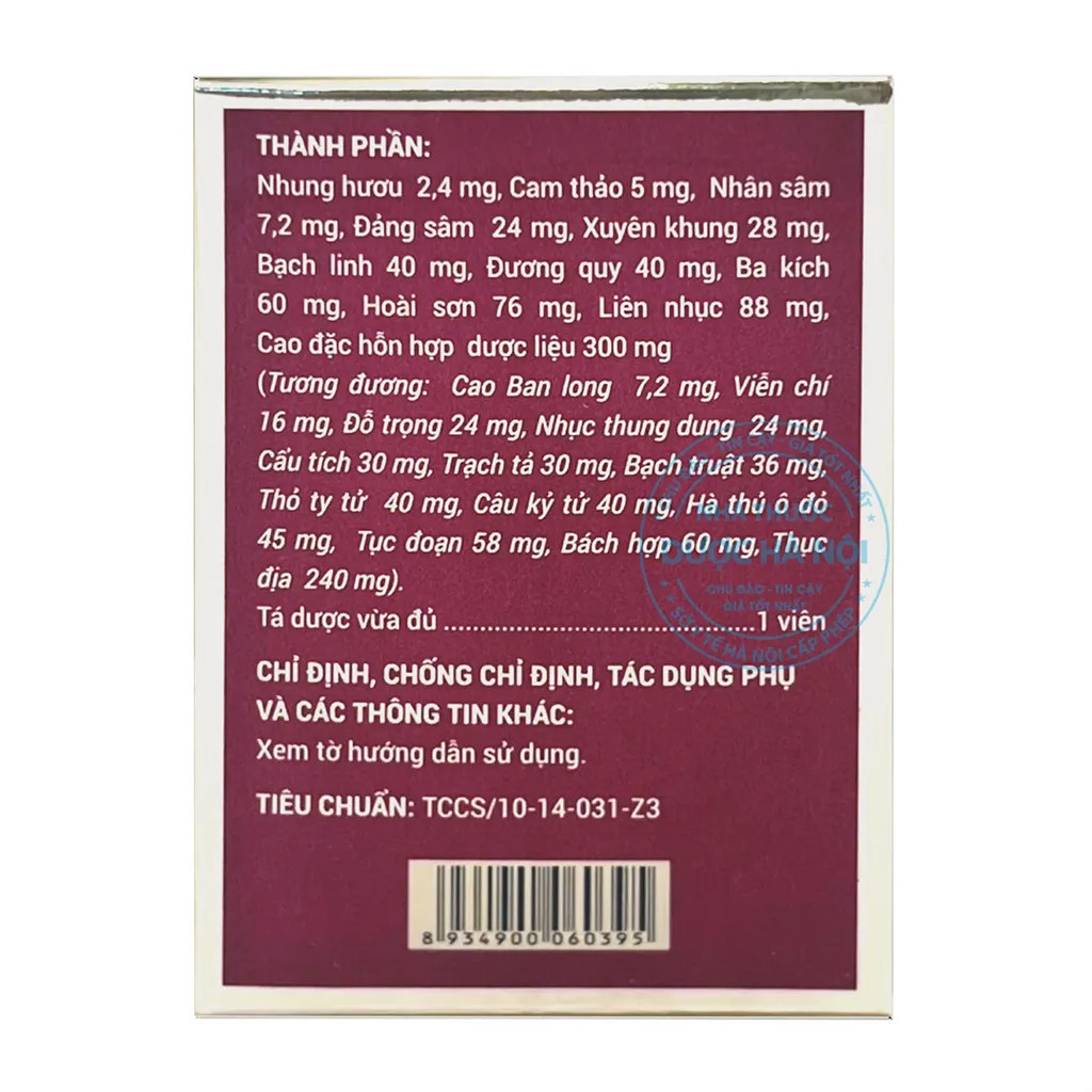 Thuốc Sâm Nhung Bổ Thận TW3