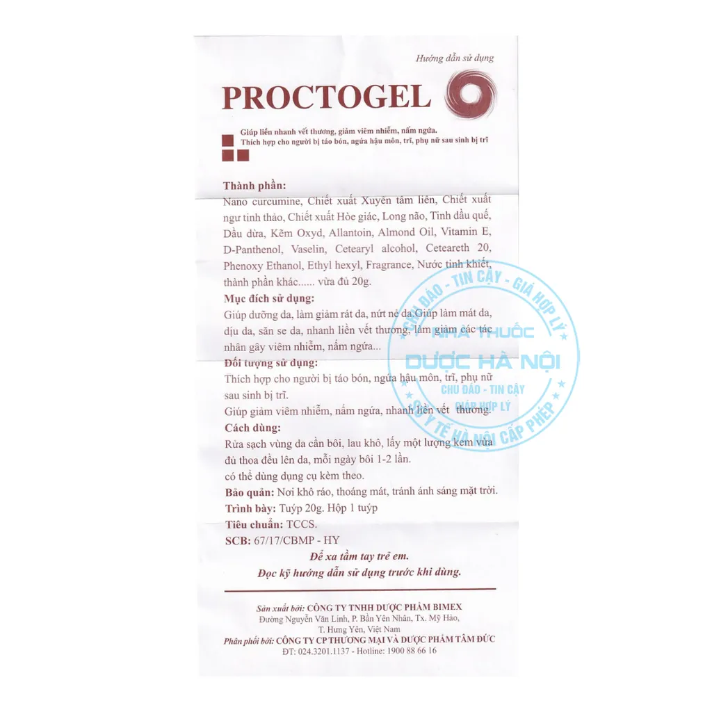 Gel bôi trĩ Proctogel