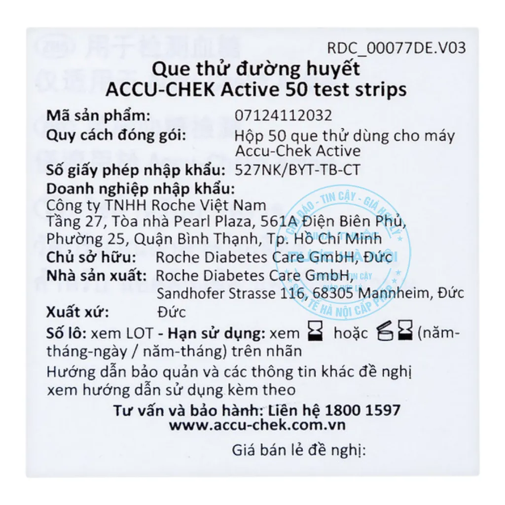 Que thử đường huyết Accu-Chek Active