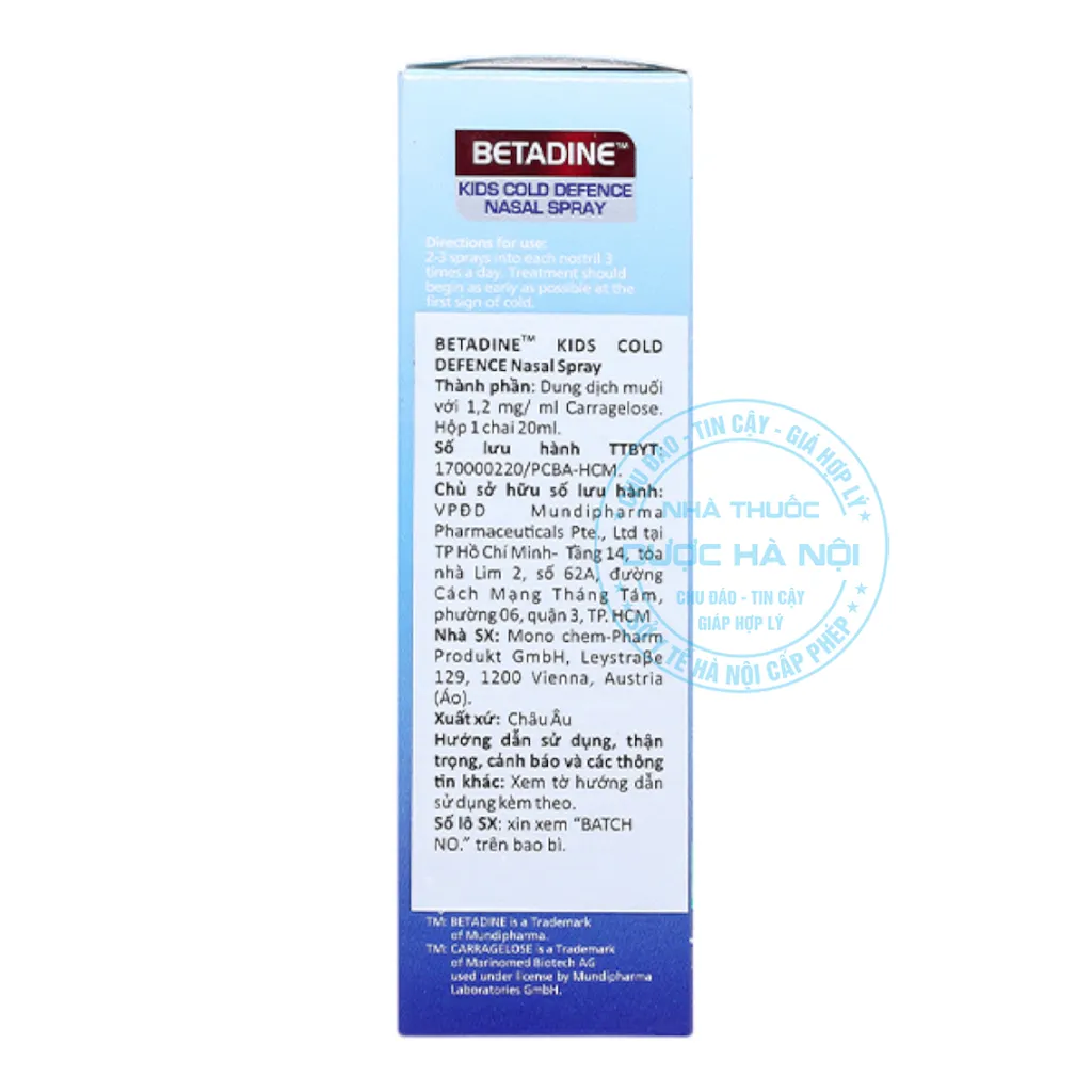 Betadine Cold Defense Nasal Spray Kids 1+