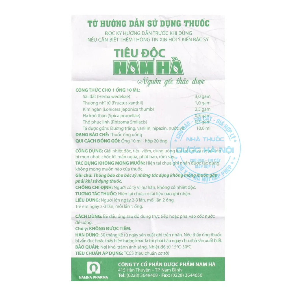 Thuốc tiêu độc nam hà