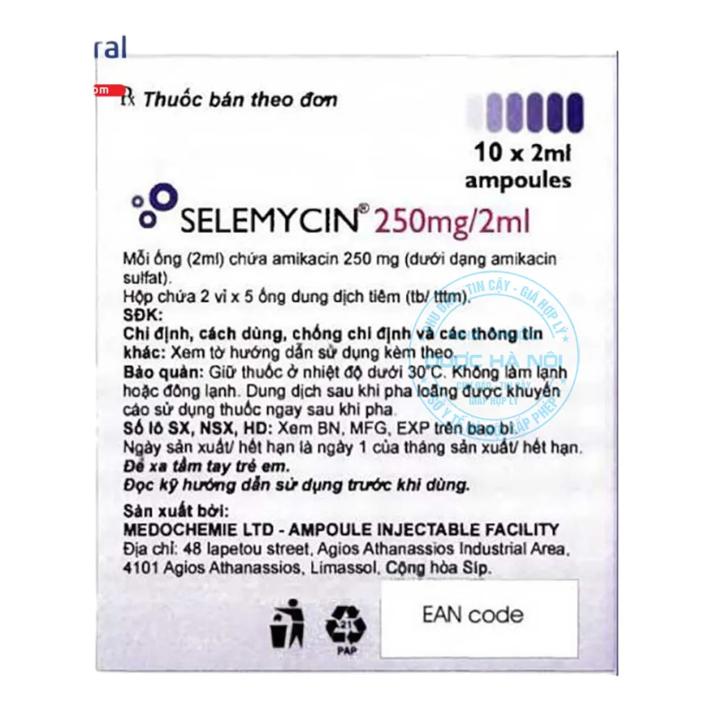 Thuốc Selemycin 250mg/2ml