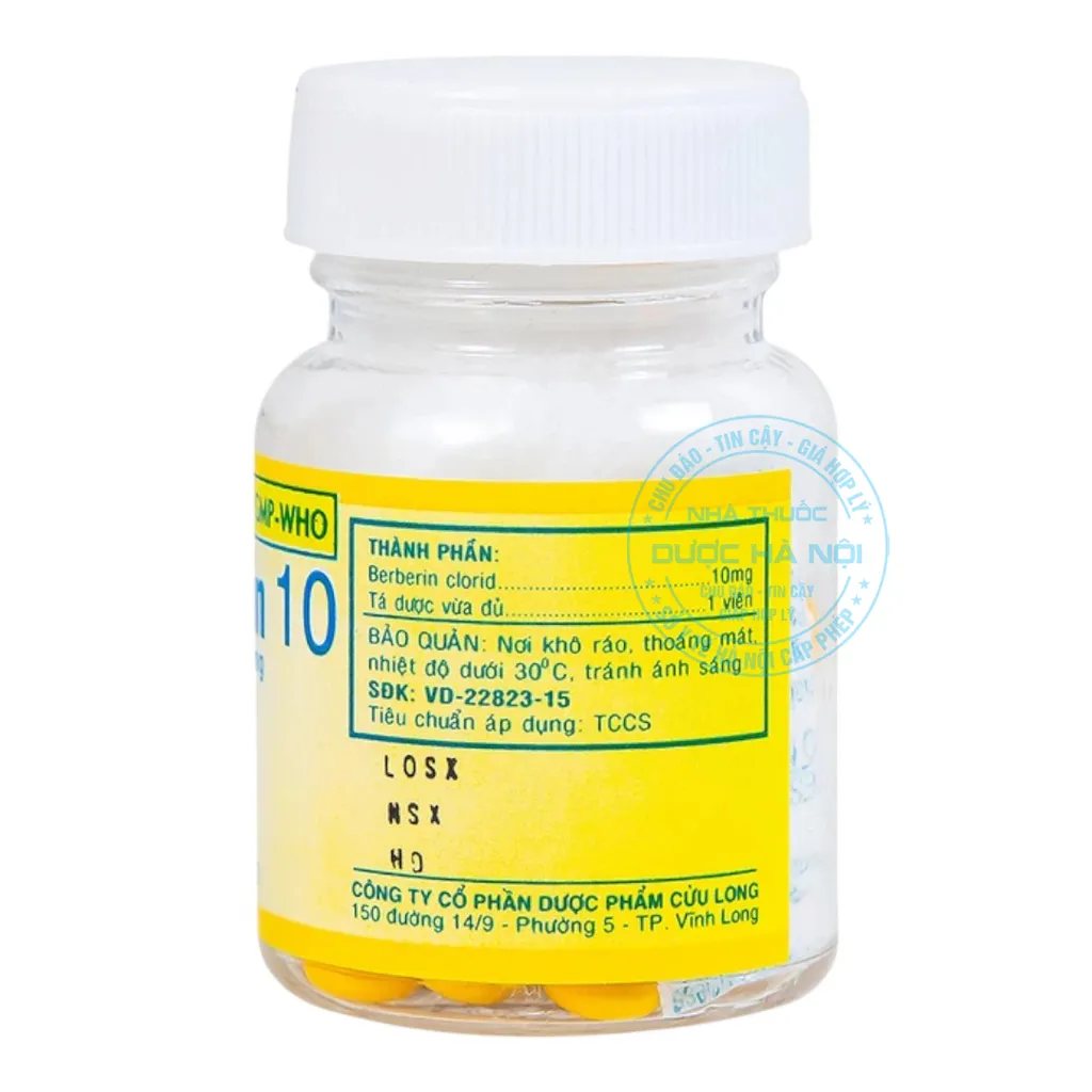 Thuốc Berberin 100v Bao Đường