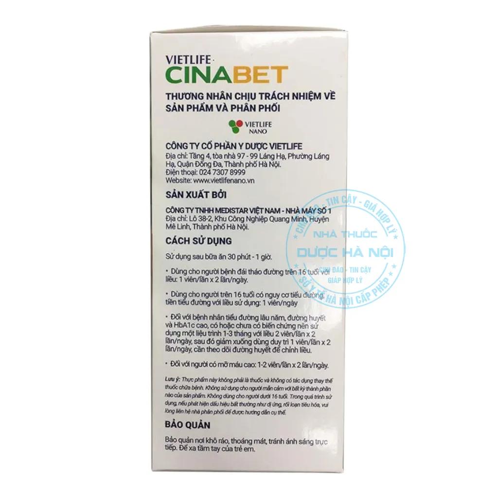Viên uống Vietlife Cinabet