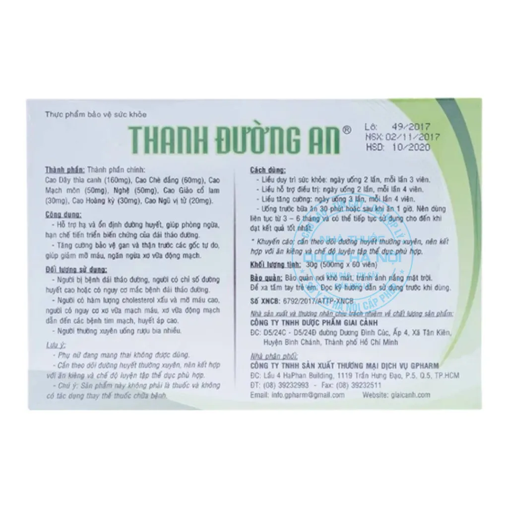Viên uống Thanh Đường An