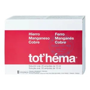 Thuốc Tot'héma sử dụng điều trị thiếu máu thiếu sắt (2 vỉ x 10 ống x 10ml)
