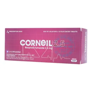 Thuốc Corneil 2.5mg điều trị tăng huyết áp và các vấn đề liên quan đến tim mạch