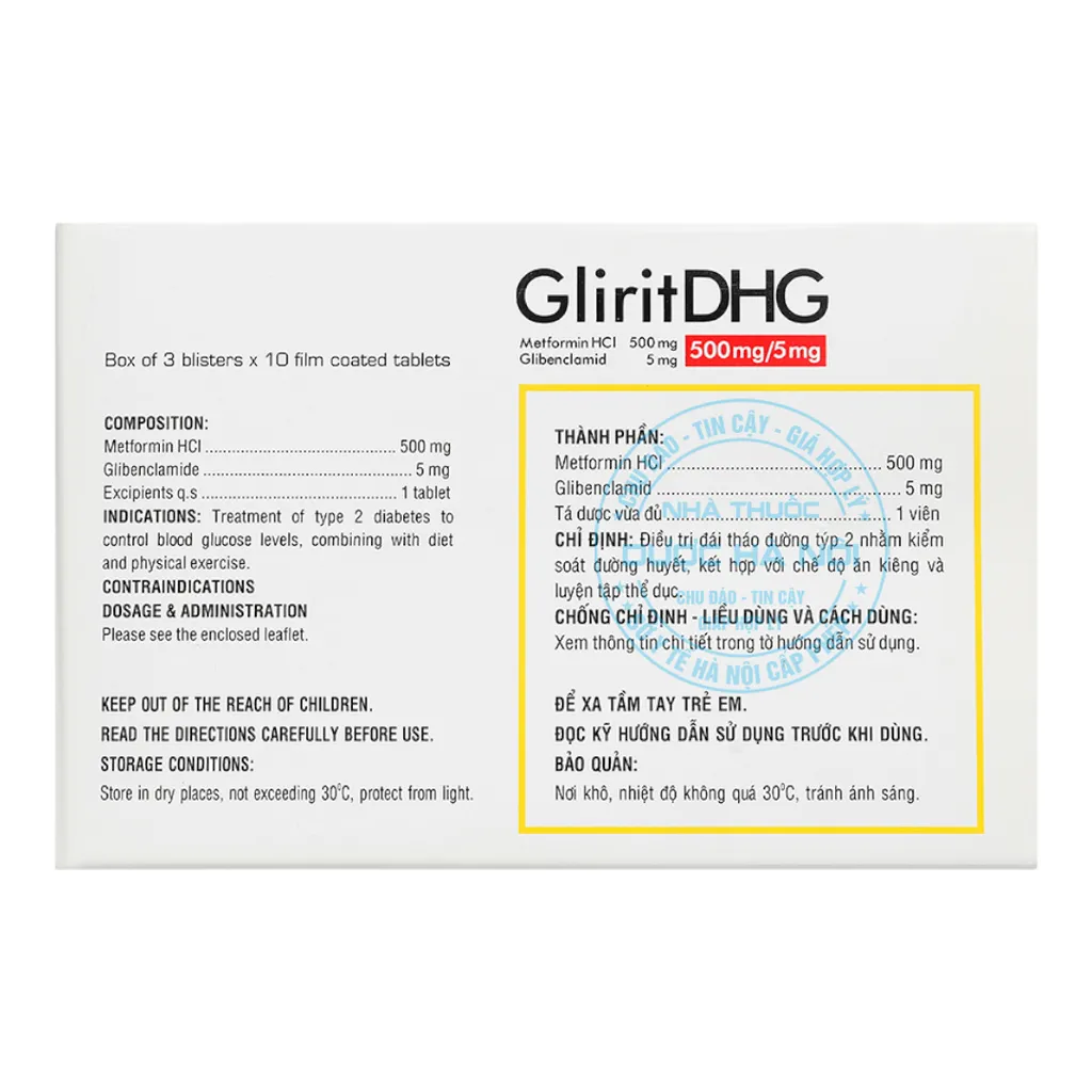 Thuốc GliritDHG 500mg/5mg