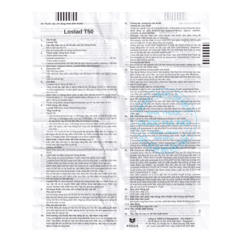 Thuốc Lostad T50 50mg