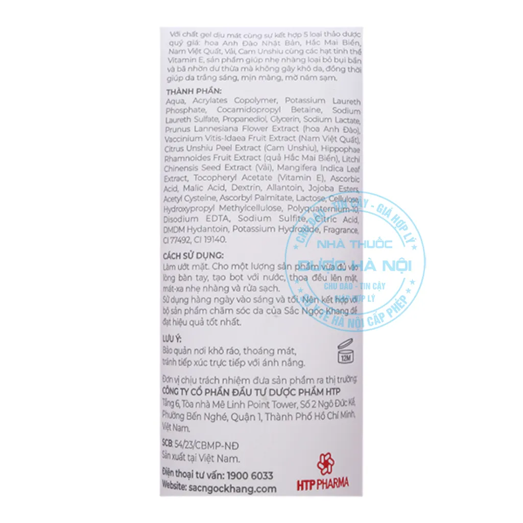 Sữa rửa mặt Sắc Ngọc Khang