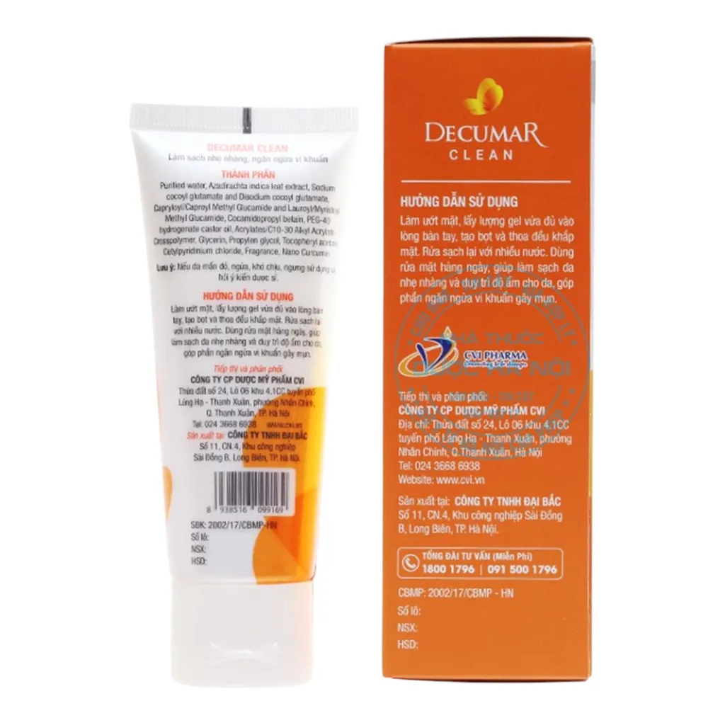 Gel rửa mặt Decumar Clean