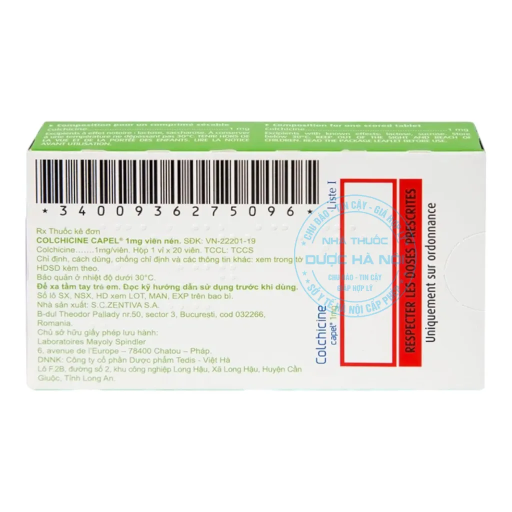 Thuốc Colchicine Capel 1mg