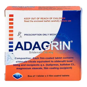 Thuốc Adagrin 50mg điều trị rối loạn cương dương