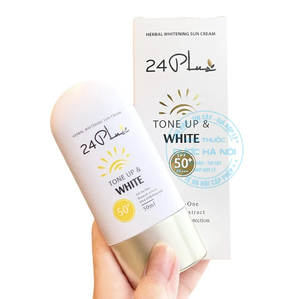 Kem chống nắng 24 Plus Tone Up& White 50++