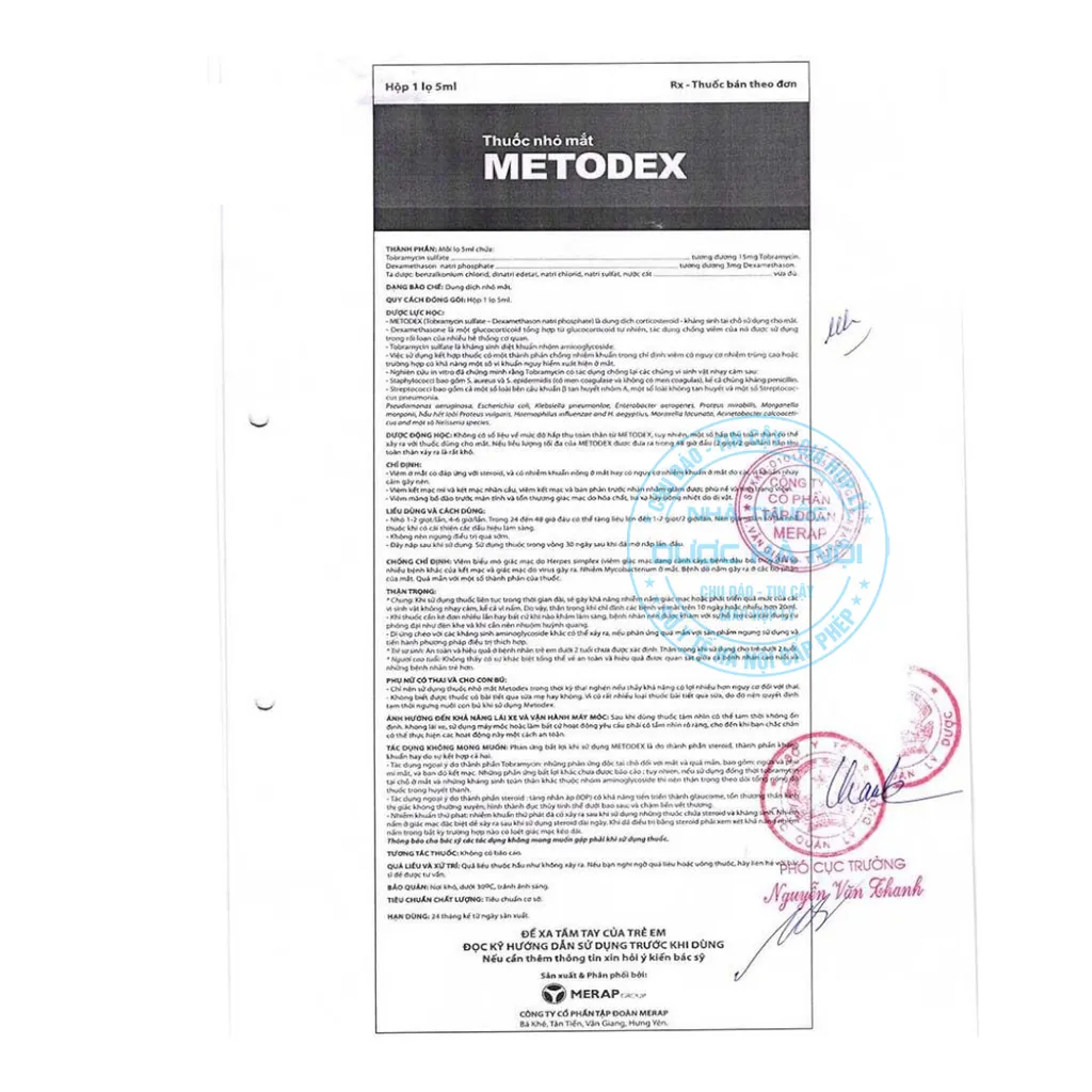 thuốc nhỏ mắt Metodex