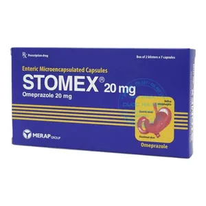 Thuốc Stomex 20mg điều trị viêm loét dạ dày, tá tràng (1 Hộp x14 viên)