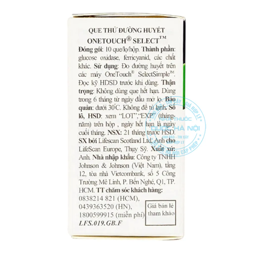 Que thử đường huyết Onetouch Select