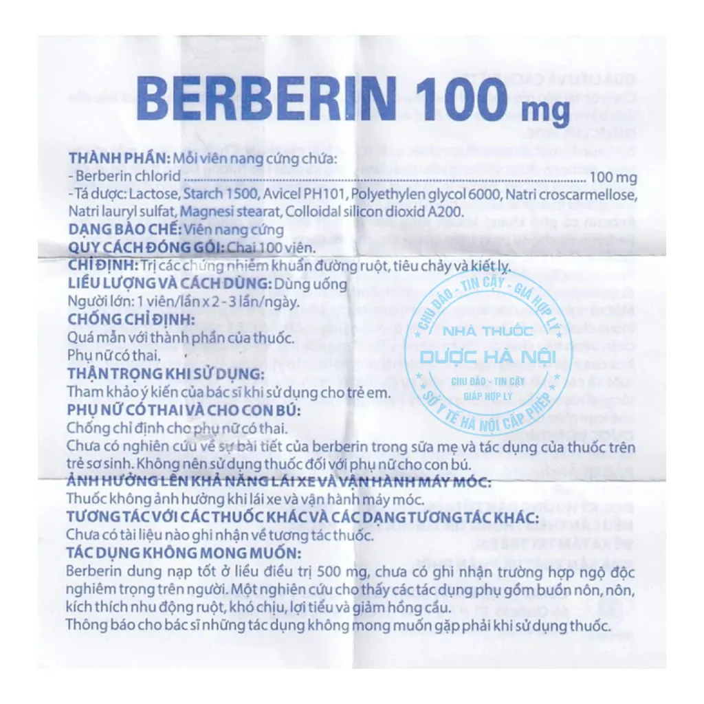 Thuốc Berberin 100mg