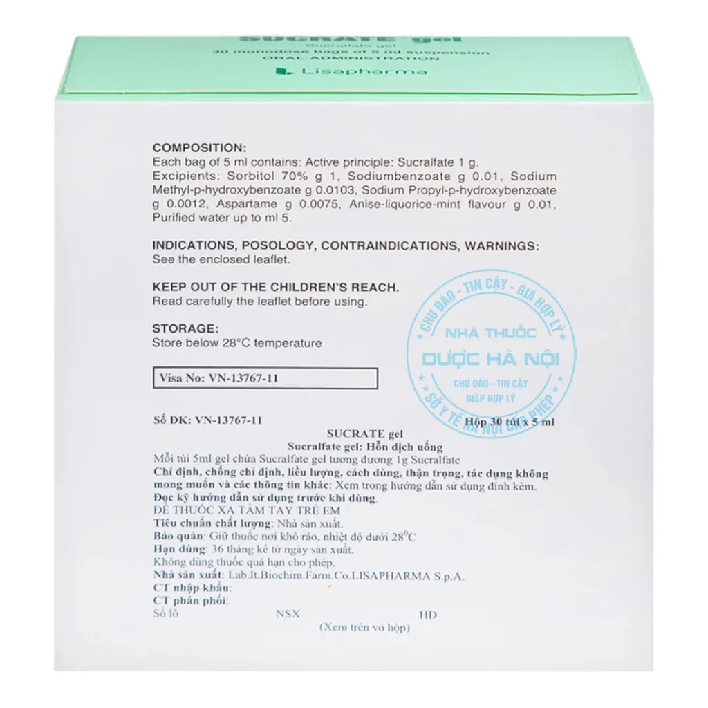 Thuốc Sucrate Gel