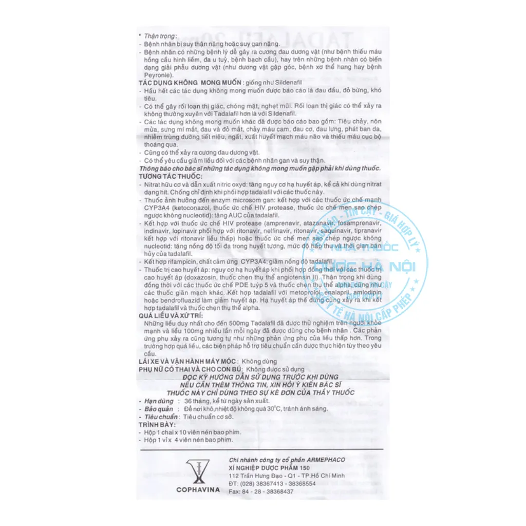 Thuốc Tadalafil 20mg