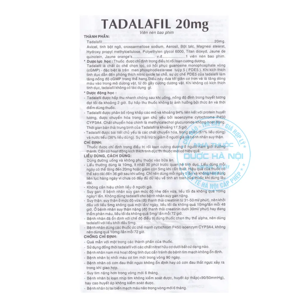 Thuốc Tadalafil 20mg