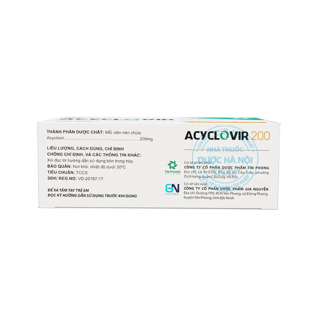 Thuốc Acyclovir Tín Phong 200mg