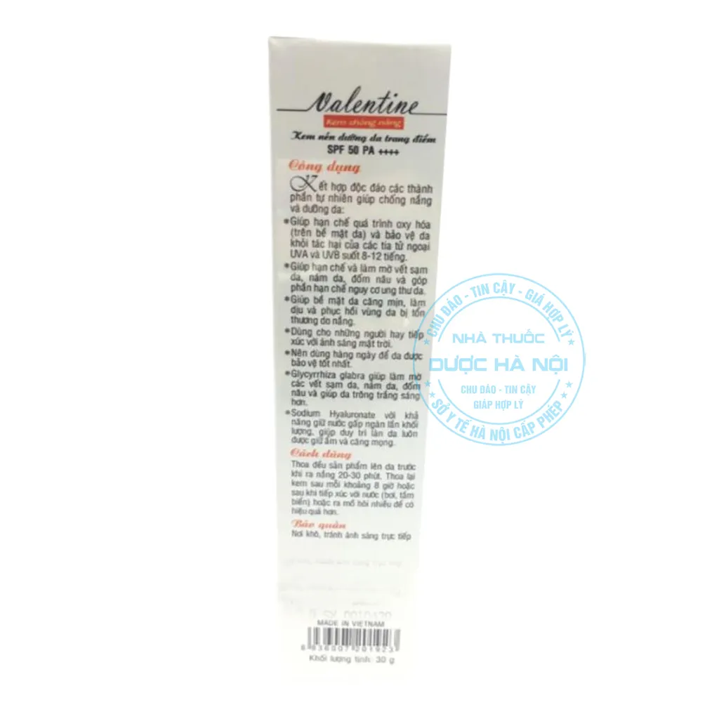 Kem Chống Nắng Valentine SPF50