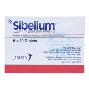 Thuốc Sibelium điều trị dự phòng cơn đau nửa đầu  (1 Hộp x5 Vỉ/ 100 viên)