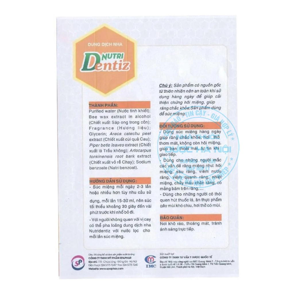 Nước súc miệng Nutri Dentiz 250ml