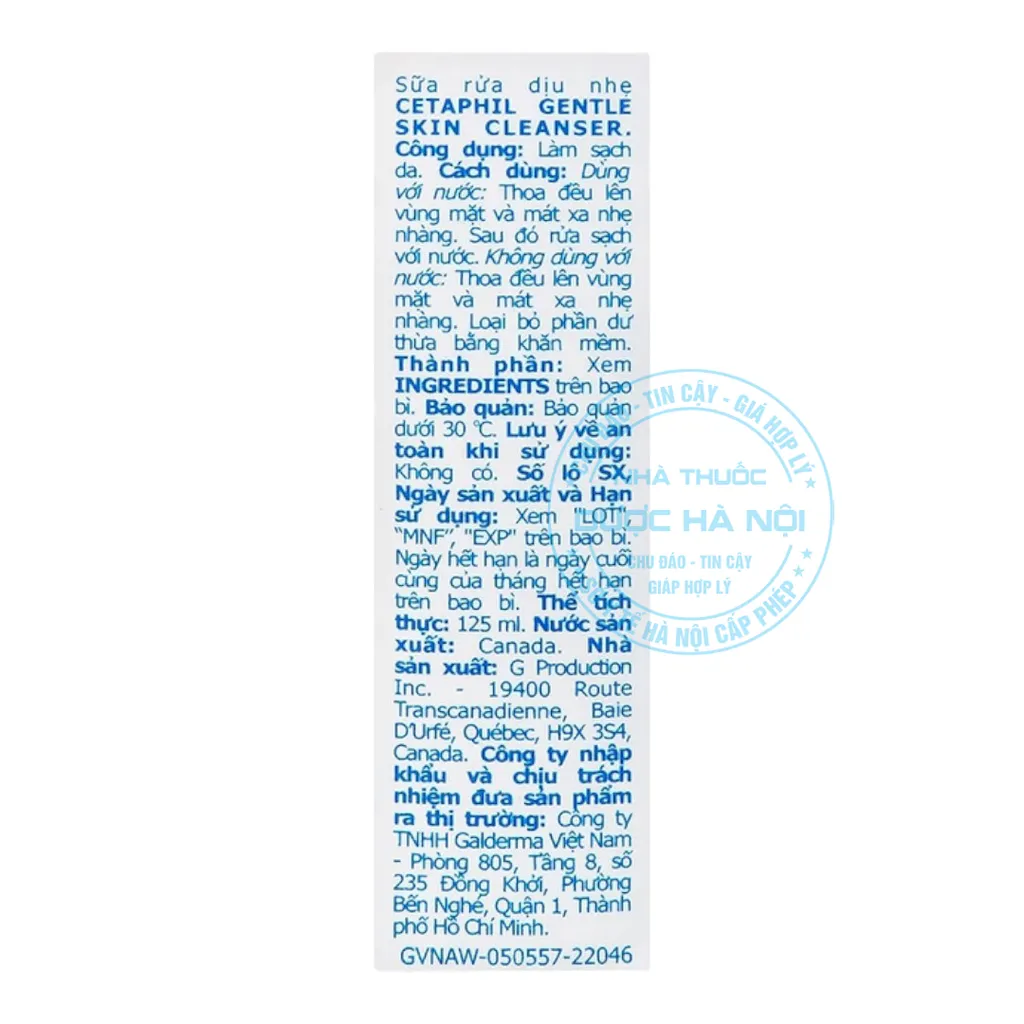 sữa rửa mặt Cetaphil Gentle Skin Cleanser 125ml