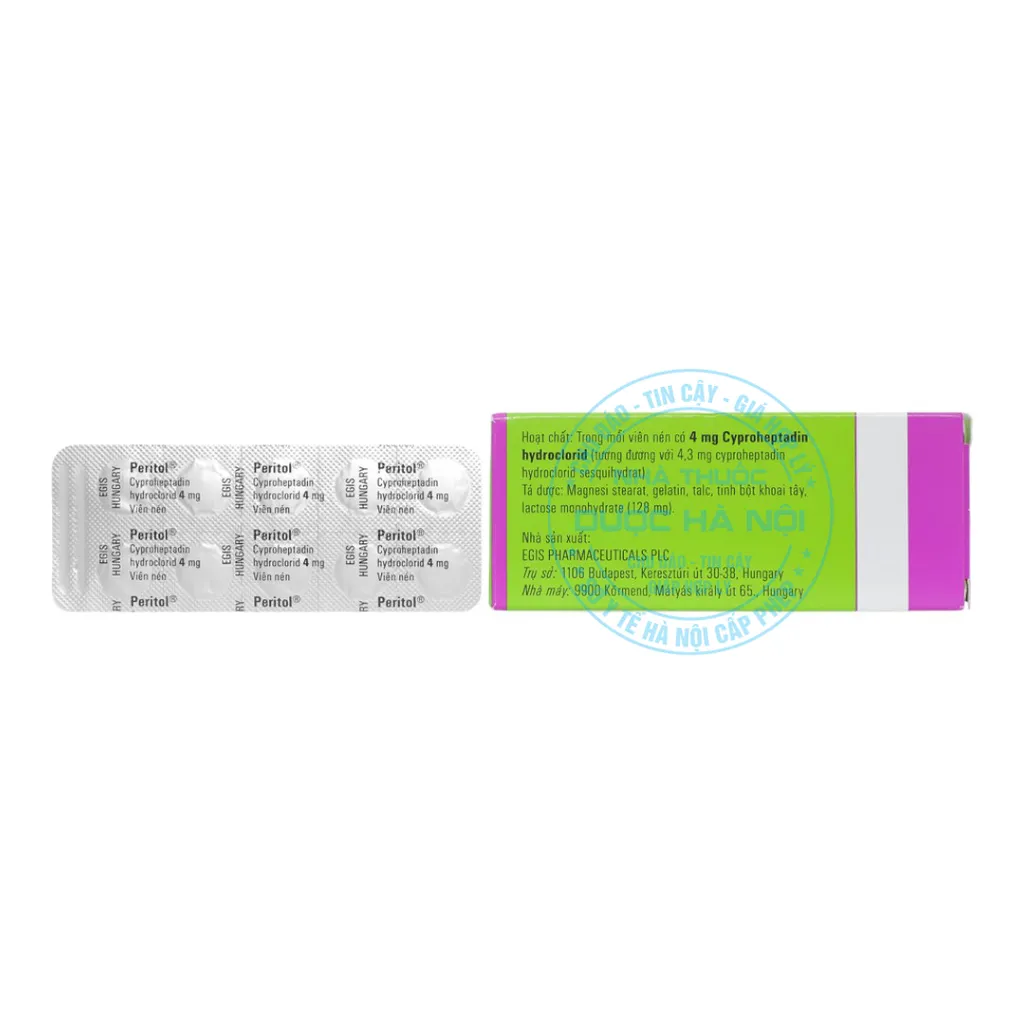 Thuốc Peritol 4mg điều trị các triệu chứng dị ứng và ngứa